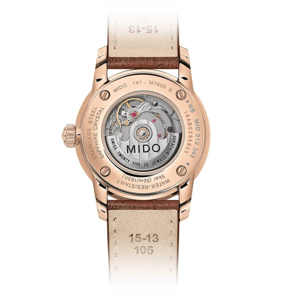 Mido Baroncelli Automatic Midnight Blue Dial Brown Leather Strap Watch For Women - M7600.3.65.8 Buy Now By Mido