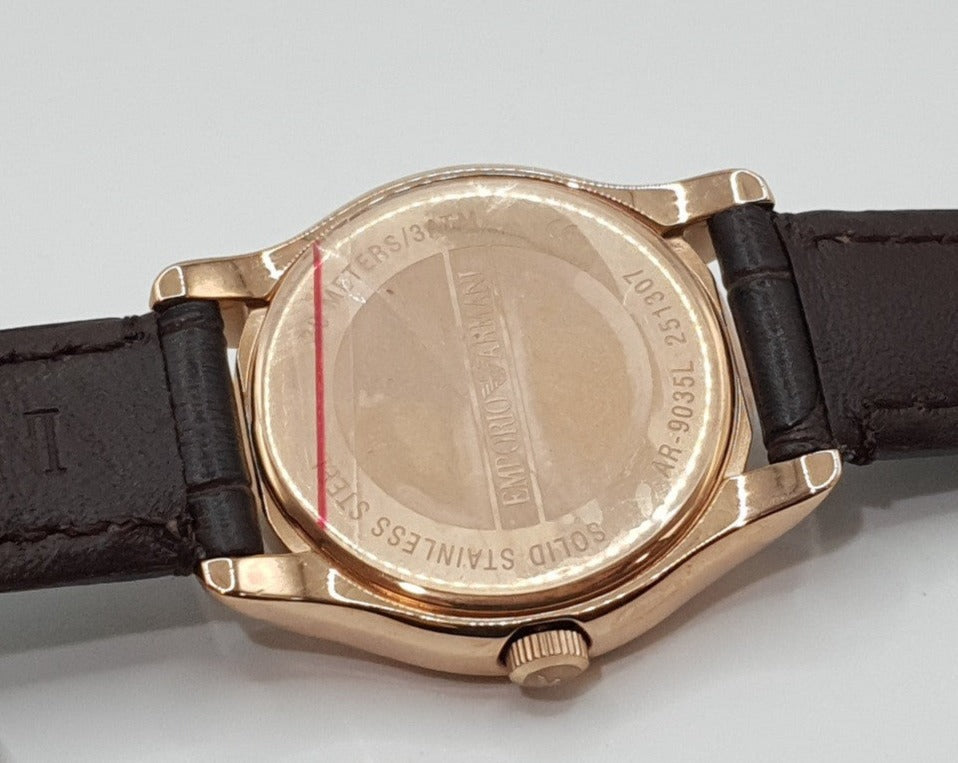 Emporio Armani Classic White Dial Brown Leather Strap Watch For Men - AR9035 Buy Now By Emporio Armani