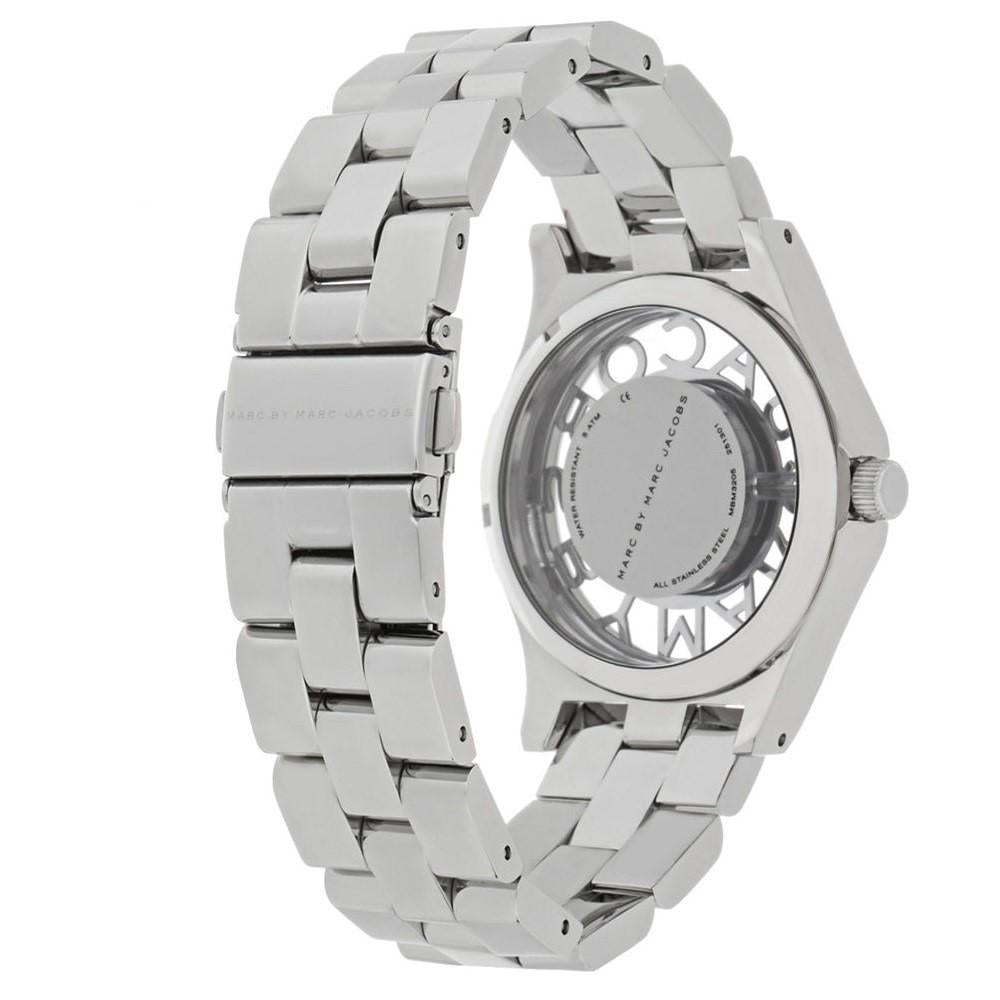 Marc Jacobs Henry Transparent Silver Dial Silver Steel Strap Watch for Women - MBM3337 Buy Now By Marc Jacobs