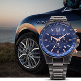 Maserati SFIDA Chronograph Blue Dial Grey Steel Strap Watch For Men - R8873640001 Buy Now By Maserati