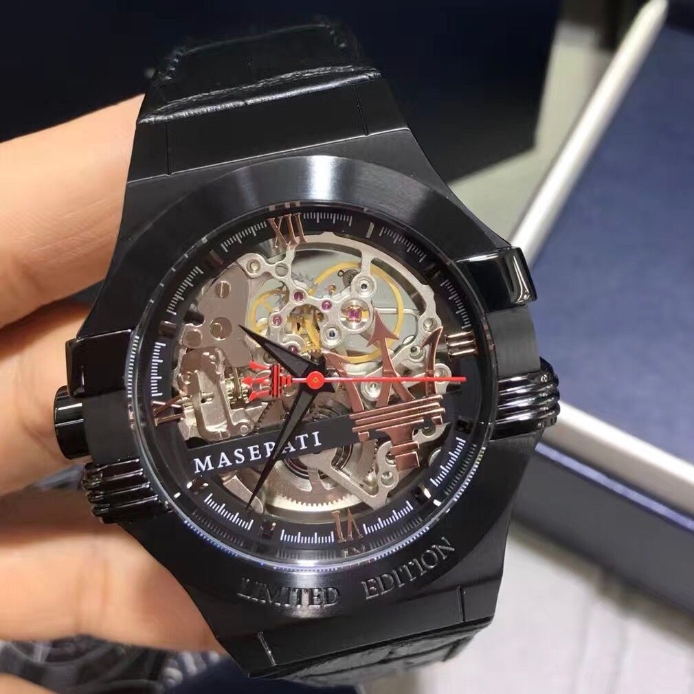 Maserati Automatic Skeleton Black Dial Black Leather Strap Watch For Men - R8821108021 Buy Now By Maserati