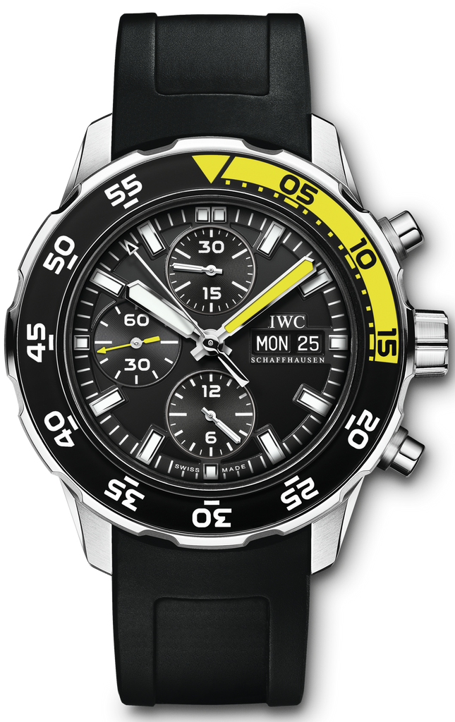IWC Aquatimer Automatic Chronograph Black Dial Black Rubber Strap Watch for Men - IW376709 Buy Now By IWC