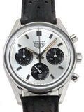 Tag Heuer Carrera Chronograph 60th Anniversary Silver Dial Black Leather Strap Watch for Men - CBK221H.FC8317 Buy Now By Tag Heuer