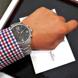 Tissot Chrono XL Black Dial Silver Steel Strap Watch For Men - T116.617.11.057.00 Buy Now By Tissot