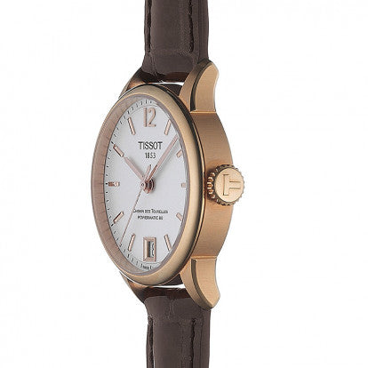 Tissot Chemin Des Tourelles Powermatic 80 Lady Silver Dial Brown Leather Strap Watch For Women - T099.207.36.037.00 Buy Now By Tissot