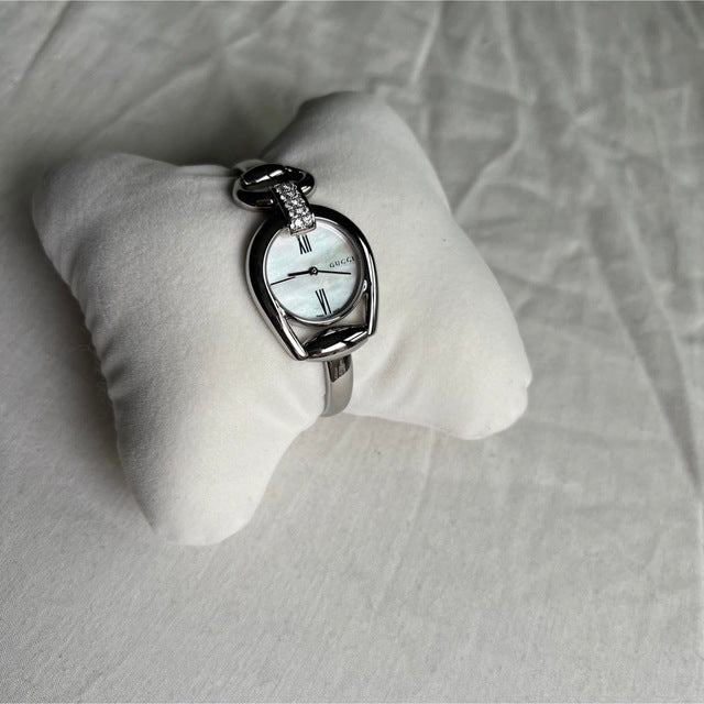 Gucci Horsebit Collection Diamonds Mother of Pearl White Dial Silver Steel Strap Watch For Women - YA139504 Buy Now By Gucci