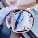 Calvin Klein Rebel Blue Silver Dial Blue Leather Strap Watch for Women - K8P231V6 Buy Now By Calvin Klein