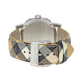 Burberry The City Chronograph White Dial Haymarket Leather Strap Watch For Men - BU9360 Buy Now By Burberry