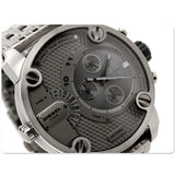Diesel Little Daddy Dual Time Chronograph Grey Dial Stainless Steel Strap Watch For Men - DZ7263 Buy Now By Diesel