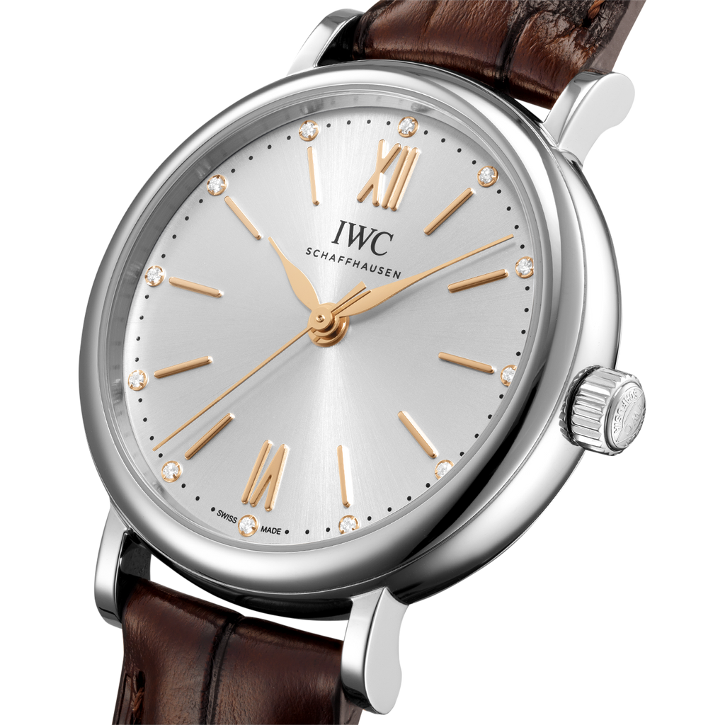 IWC Portofino Automatic Silver Dial Brown Leather Strap Watch for Women - IW357403 Buy Now By IWC