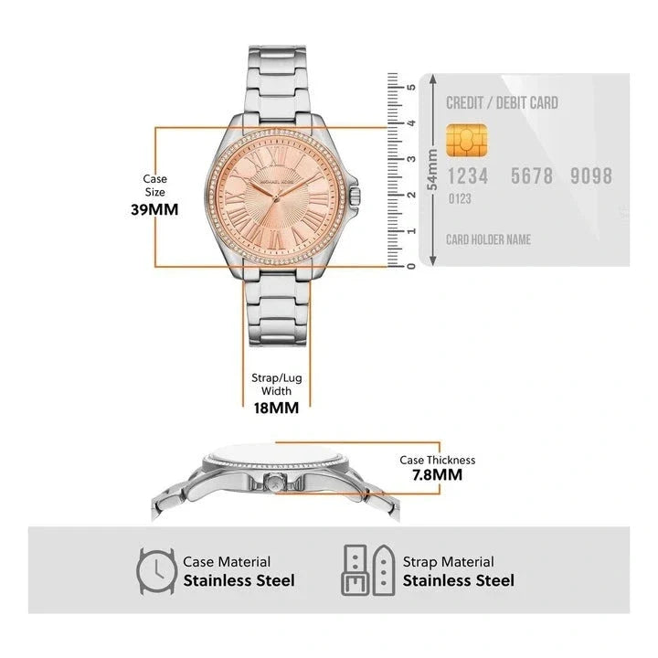 Michael Kors Kacie Three-Hand Gold Dial Silver Steel Strap Watch for Women - MK4854 Buy Now By Michael Kors