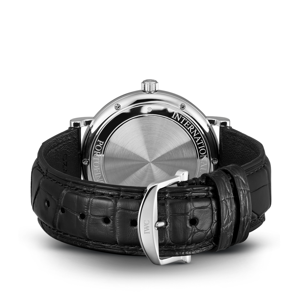 IWC Portofino Automatic Blue Dial Black Leather Strap Watch for Men - IW356523 Buy Now By IWC