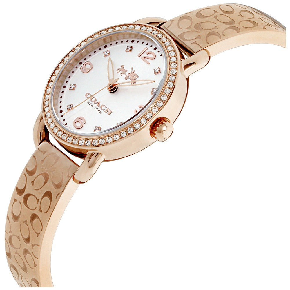 Coach Delancey Silver Dial Rose Gold Steel Strap Watch for Women - 14502355 Buy Now By Coach