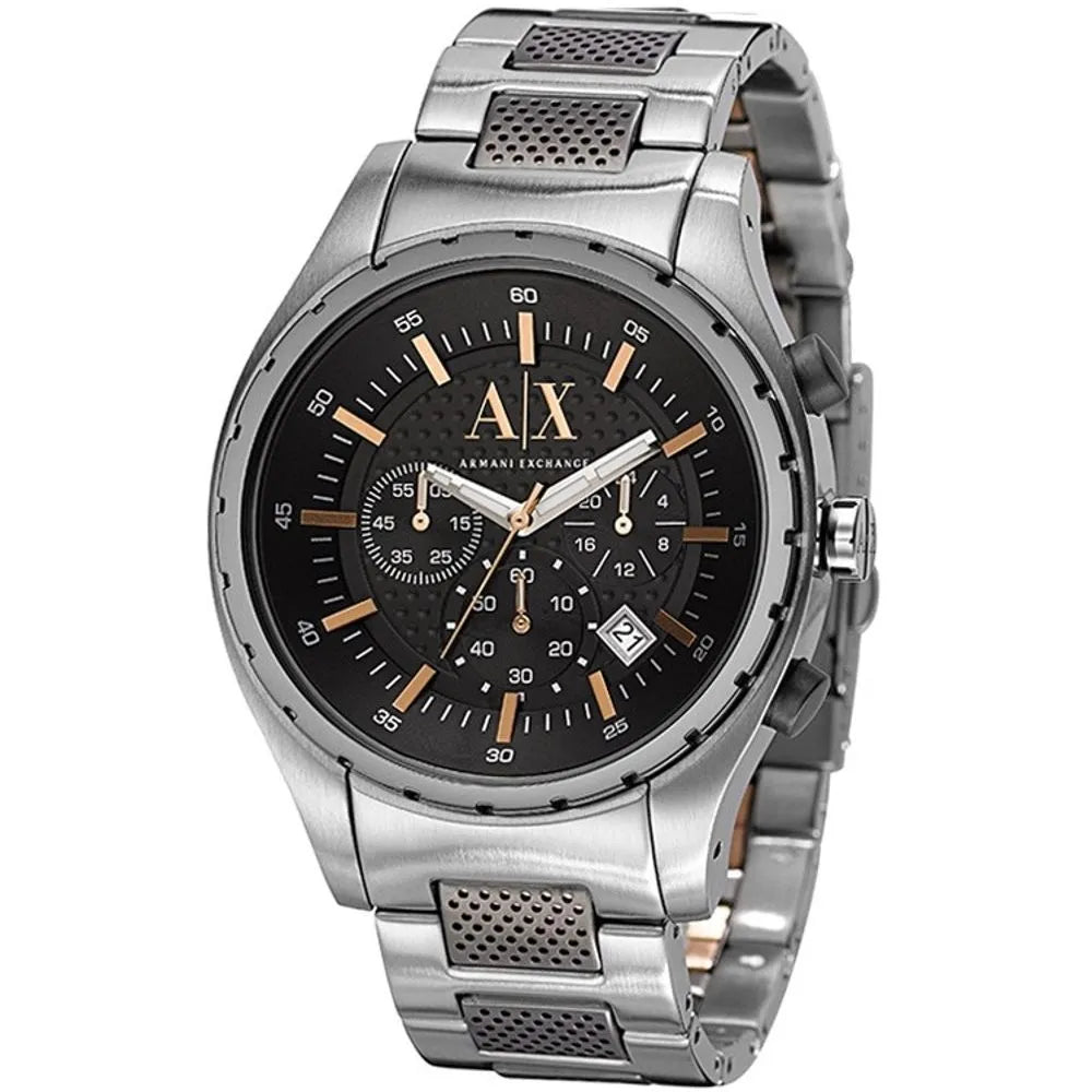 Armani Exchange Chronograph Black Dial Silver Steel Strap Watch For Men - AX1093 Buy Now By Armani Exchange