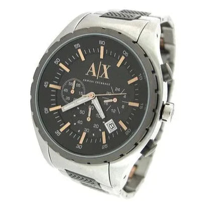 Armani Exchange Chronograph Black Dial Silver Steel Strap Watch For Men - AX1093 Buy Now By Armani Exchange