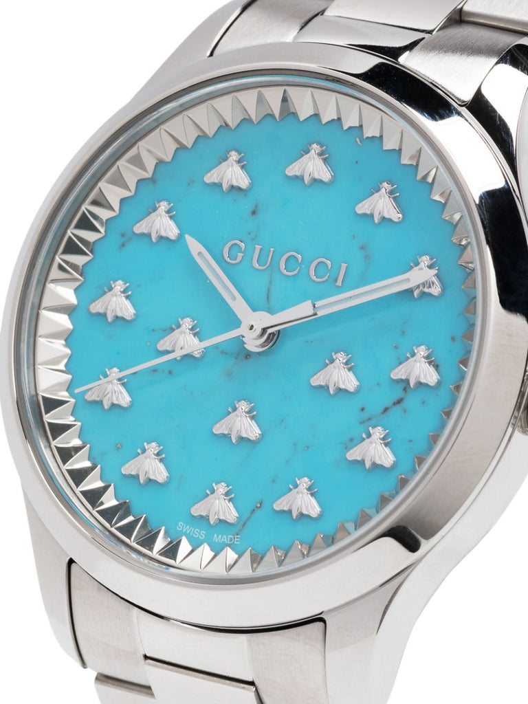 Gucci G Timeless Quartz Turquoise Dial Silver Steel Strap Unisex Watch - YA1265044 Buy Now By Gucci