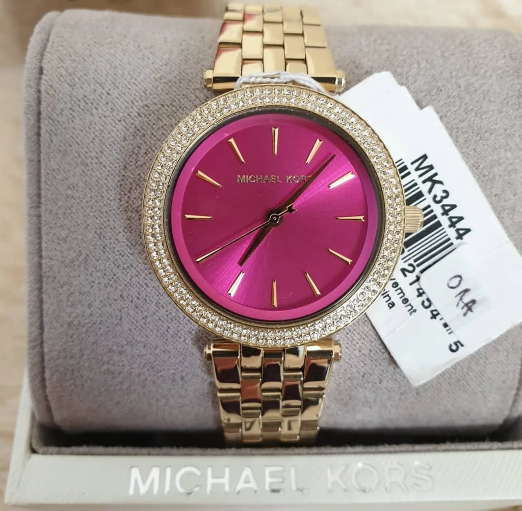 Michael Kors Darci Pink Dial Gold Steel Strap Watch for Women - MK3444 Buy Now By Michael Kors