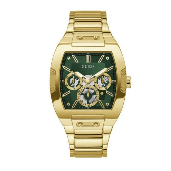Guess Phoenix Multi Function Green Dial Gold Steel Strap Watch for Men - GW0456G3 Buy Now By Guess