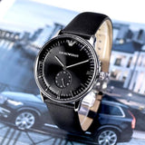 Emporio Armani Gianni Quartz Black Dial Black Leather Strap Watch For Men - AR0382 Buy Now By Emporio Armani