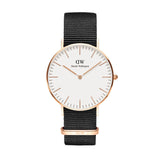 Daniel Wellington Classic Cornwall White Dial Black Nylon Strap Watch For Women - DW00100259 Buy Now By Daniel Wellington