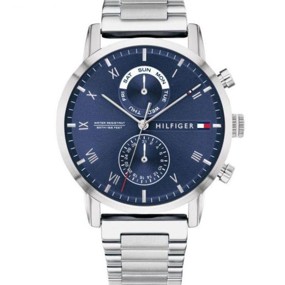 Tommy Hilfiger Kane Blue Dial Silver Steel Strap Watch for Men - 1710401 Buy Now By Tommy Hilfiger