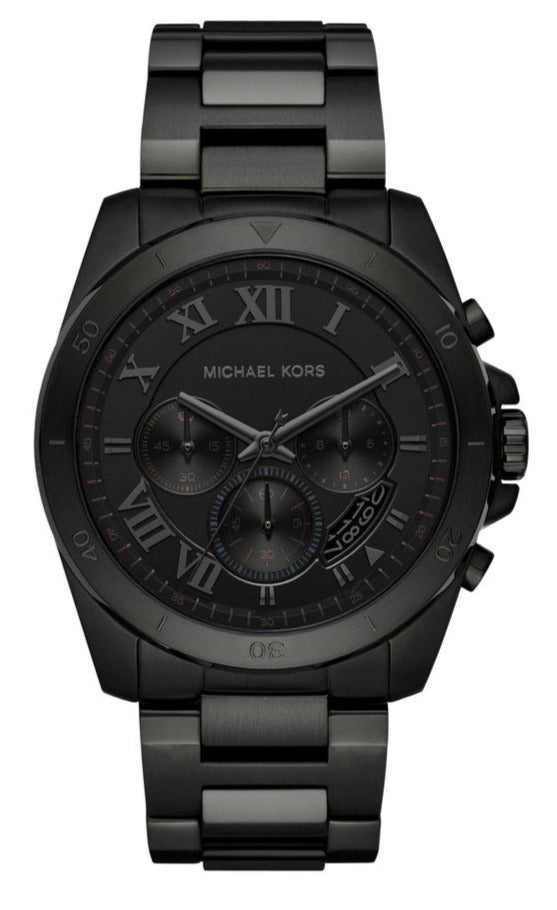 Michael Kors Brecken Chronograph Black Dial Black Steel Strap Watch For Men - MK8482 Buy Now By Michael Kors