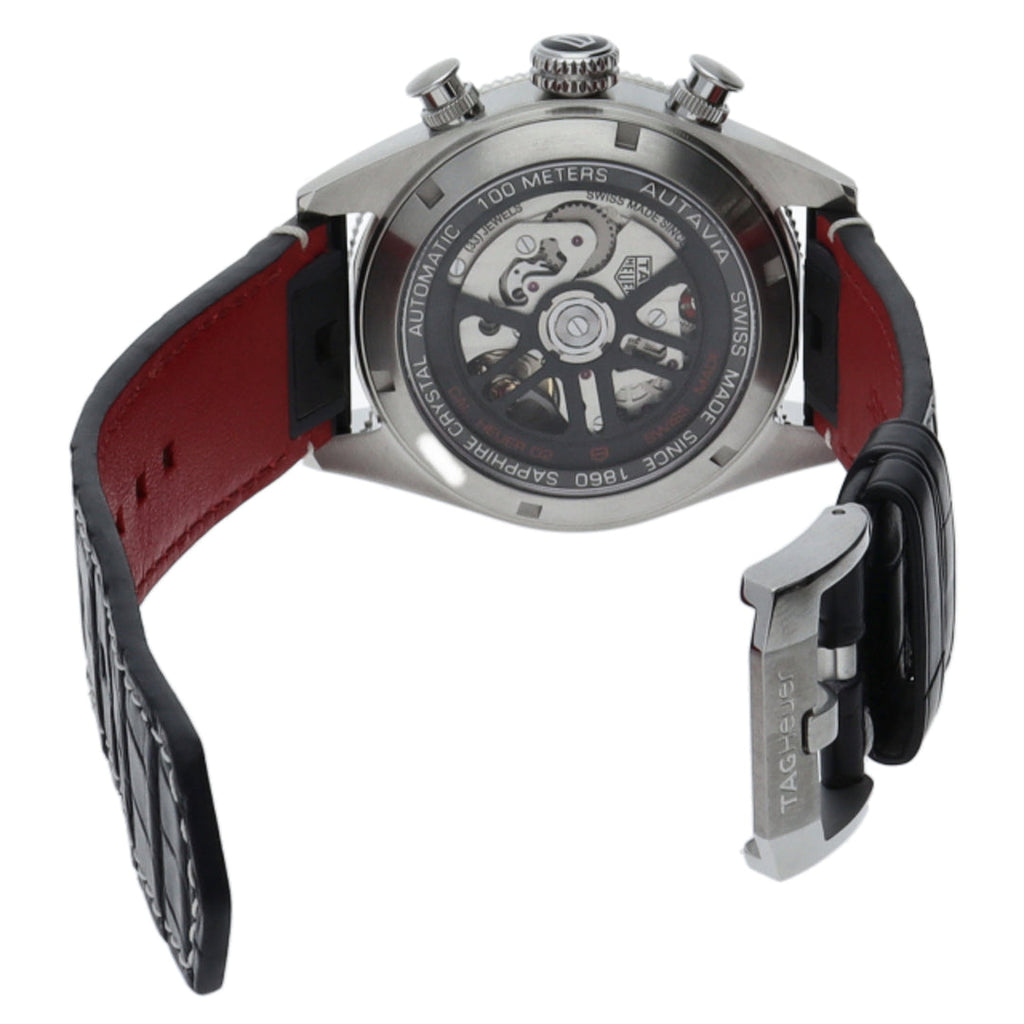 Tag Heuer Autavia Chronometer Flyback Automatic Chronograph Black Dial Black Leather Strap Watch for Men - CBE511A.FC8279 Buy Now By Tag Heuer