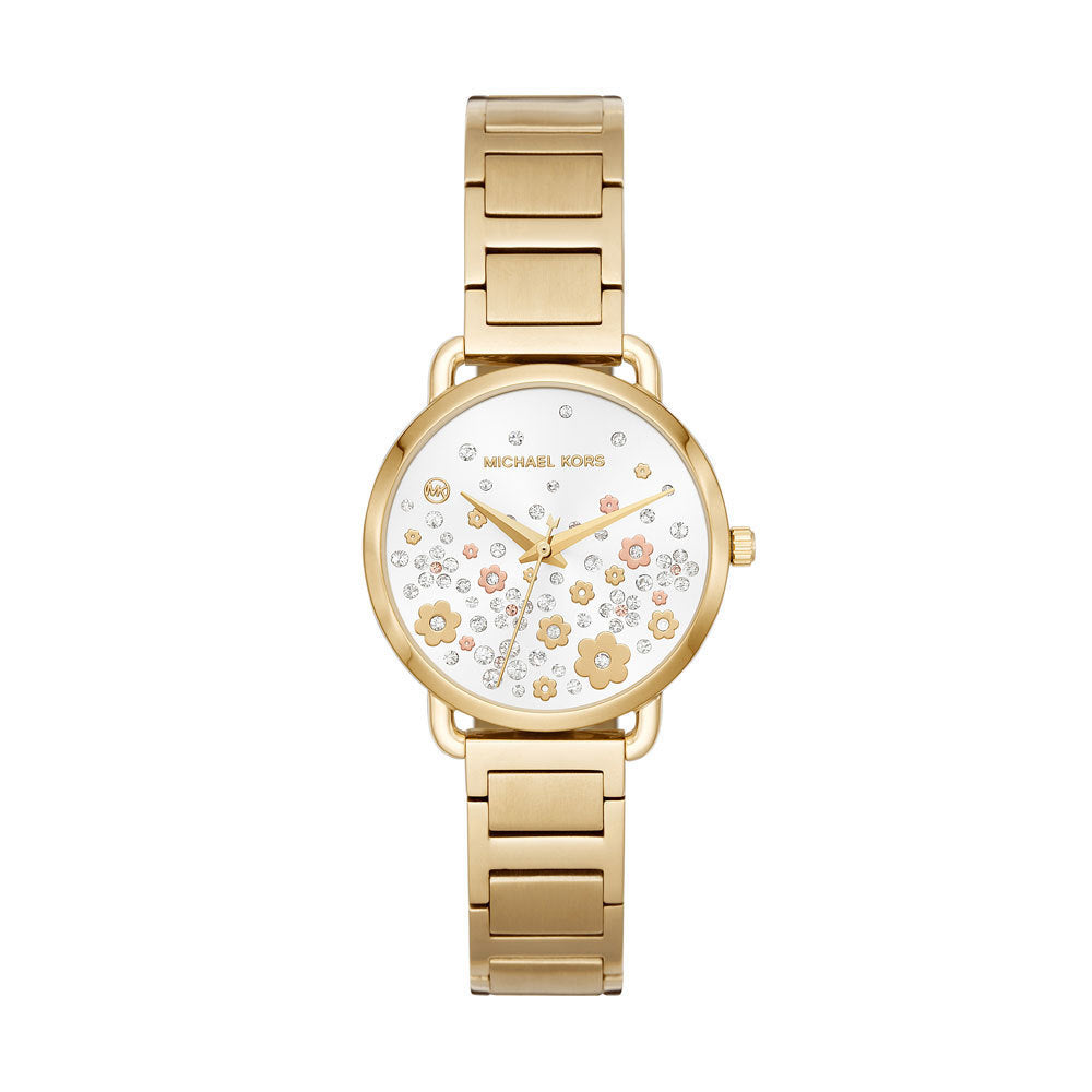 Michael Kors Portia Quartz White Dial Gold Steel Strap Watch for Women - MK3840 Buy Now By Michael Kors