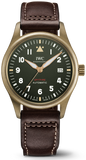 IWC Pilot's Watch Automatic Spitfire Green Dial Brown Leather Strap Watch for Men - IW326802 Buy Now By IWC