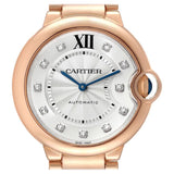 Cartier Ballon Bleu Diamonds White Dial Pink Leather Strap Watch for Women - WE902050 Buy Now By Cartier