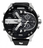 Diesel Mr Daddy Chronograph Black Dial Black Leather Strap Watch For Men - DZ7313 Buy Now By Diesel