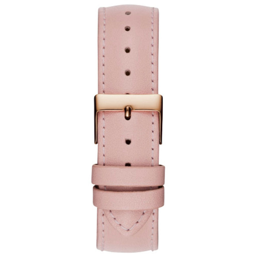 Guess Wonderlust Beige Dial Pink Leather Strap Watch for Women - W1065L1 Buy Now By Guess