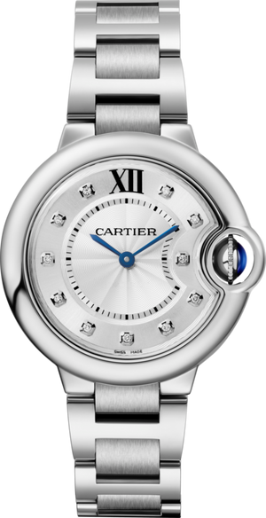 Cartier Ballon Bleu De Cartier Diamonds Silver Dial Silver Steel Strap Watch for Women - W4BB0022 Buy Now By Cartier