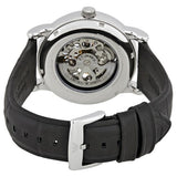 Emporio Armani Luigi Silver Skeleton Dial Black Leather Strap Watch For Men - AR1981 Buy Now By Emporio Armani