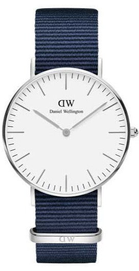 Daniel Wellington Classic Bayswater White Dial Blue NATO Strap Watch For Women - DW00100280 Buy Now By Daniel Wellington