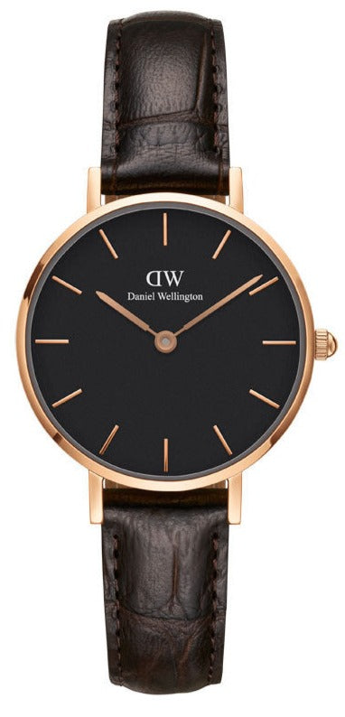 Daniel Wellington Classic Petite York Black Dial Brown Leather Strap Watch For Women - DW00100226 Buy Now By Daniel Wellington
