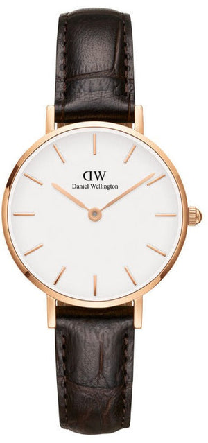 Daniel Wellington Classic Petite York White Dial Brown Leather Strap Watch For Women - DW00100232 Buy Now By Daniel Wellington