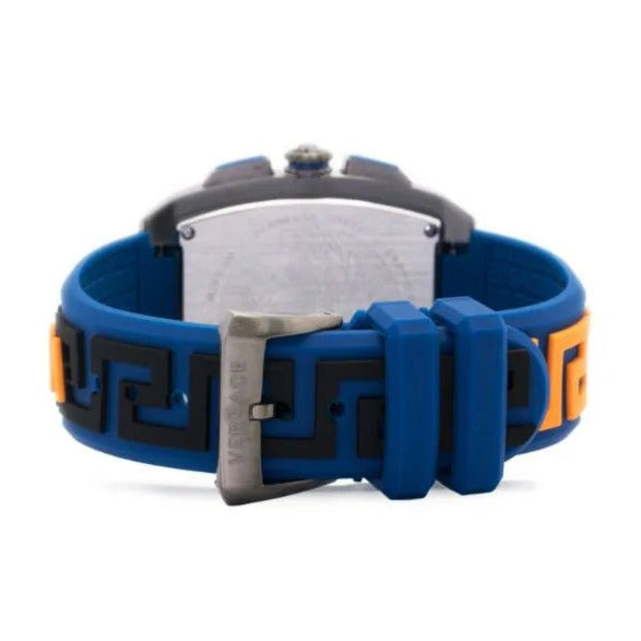 Versace Iconic Dominus Chronograph Blue Dial Blue Rubber Strap Watch For Men - VE6H00323 Buy Now By Versace