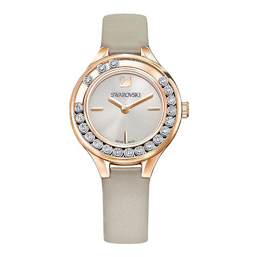 Swarovski Lovely Crystals Mini Grey Dial Grey Leather Strap Watch for Women - 5261481 Buy Now By Swarovski