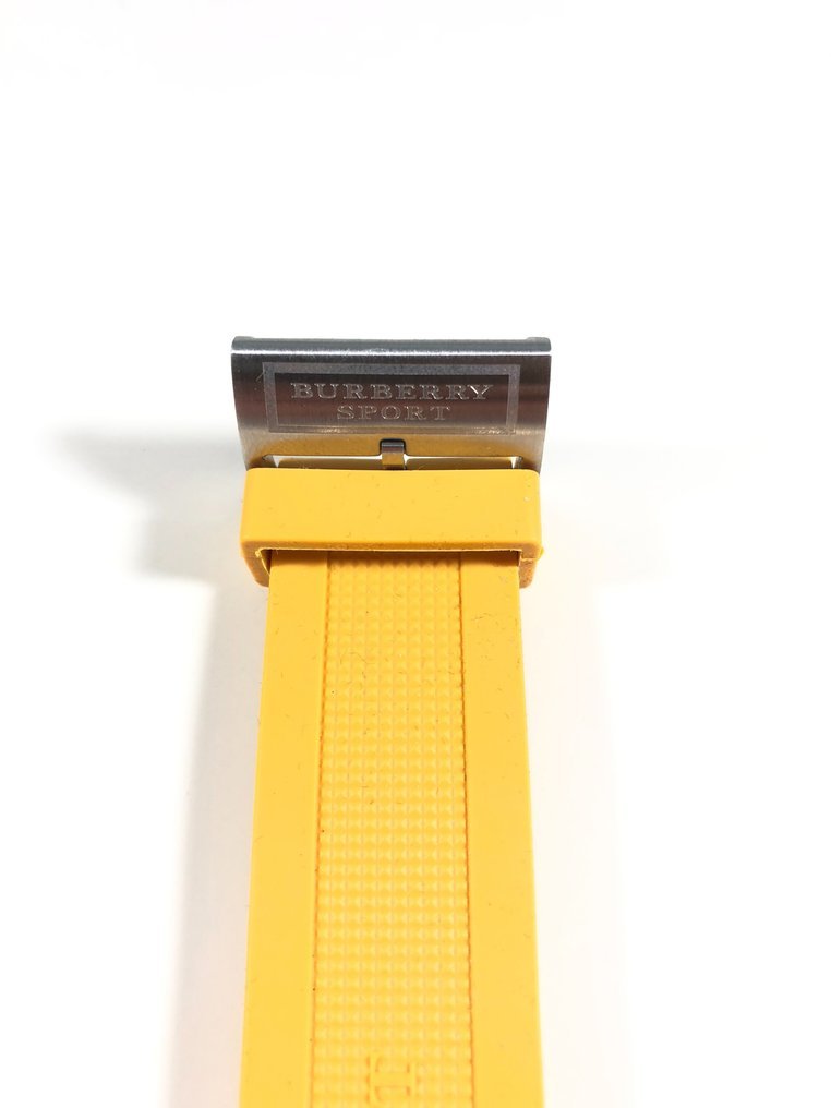 Burberry Sport Chronograph Grey Dial Yellow Rubber Strap Watch for Men - BU7712 Buy Now By Burberry