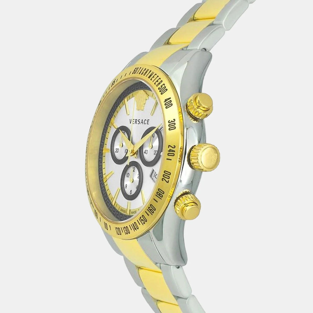 Versace Classic Chronograph Quartz Silver Dial Two Tone Steel Strap Watch For Men - VEV700519 Buy Now By Versace