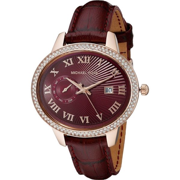 Michael Kors Whitley Quartz Burgundy Dial Burgundy Leather Strap Watch For Women - MK2430 Buy Now By Michael Kors