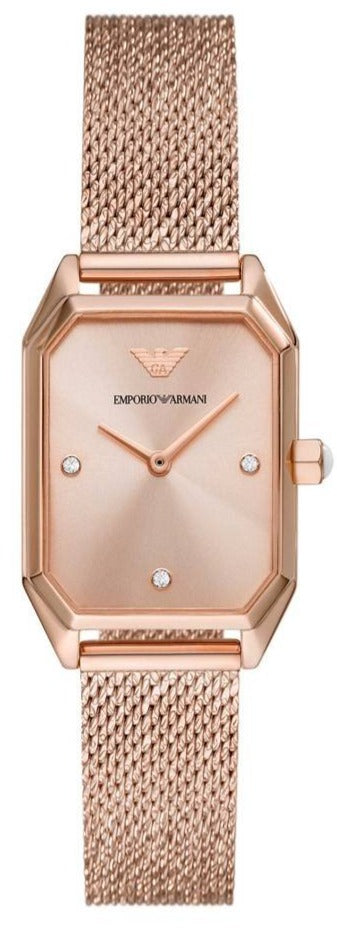 Emporio Armani Joy Quartz Rose Gold Dial Rose Gold Mesh Bracelet Watch For Women - AR11347 Buy Now By Emporio Armani