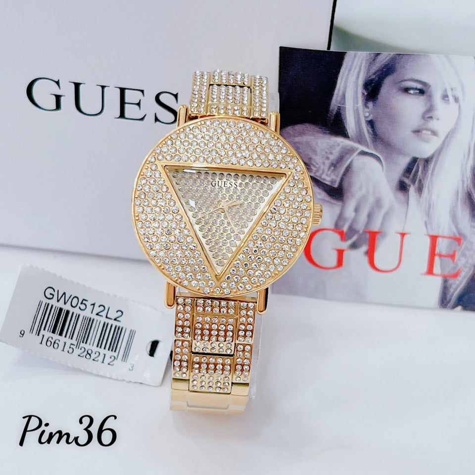 Guess Trend Diamonds Gold Dial Gold Steel Strap Watch for Women - GW0512L2 Buy Now By Guess