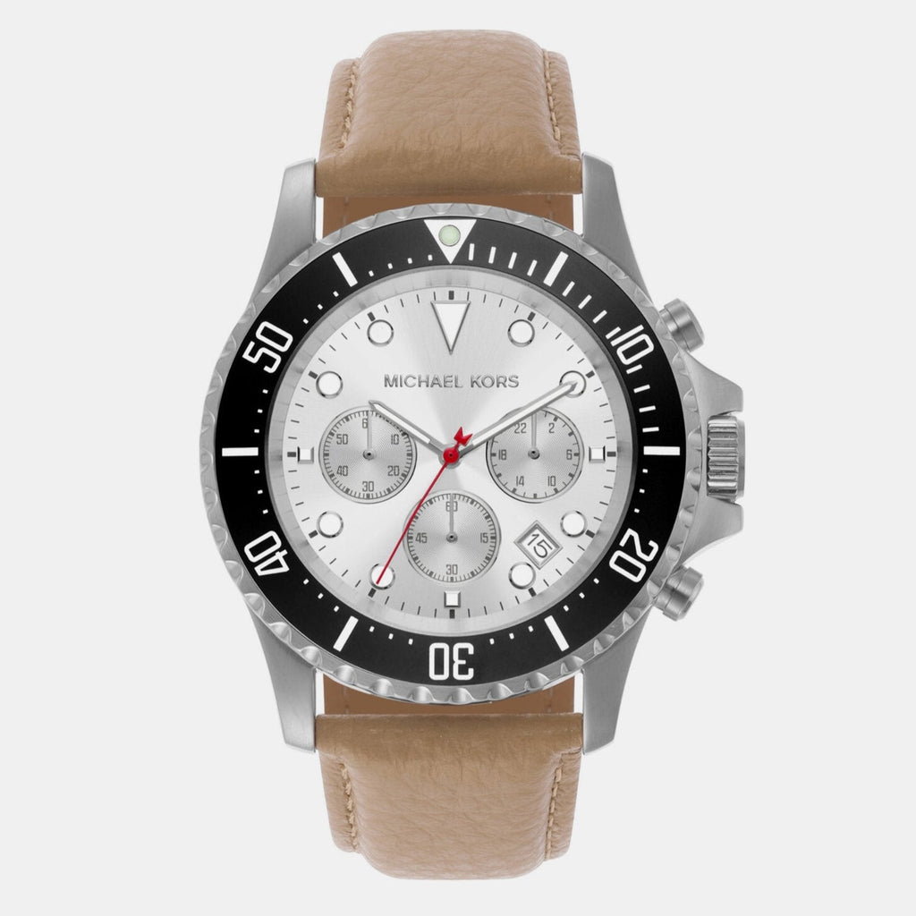 Michael Kors Everest Analog White Dial Brown Leather Strap Watch For Men - MK9092 Buy Now By Michael Kors