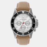Michael Kors Everest Analog White Dial Brown Leather Strap Watch For Men - MK9092 Buy Now By Michael Kors