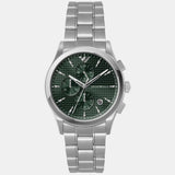 Emporio Armani Paolo Chronograph Green Dial Silver Steel Strap Watch For Men - AR11529 Buy Now By Emporio Armani
