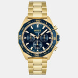 Hugo Boss Energy Chronograph Blue Dial Gold Steel Strap Watch For Men - 1513973 Buy Now By Hugo Boss