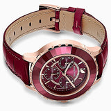 Swarovski Octea Lux Chrono Red Dial Red Leather Strap Watch for Men - 5646975 Buy Now By Swarovski
