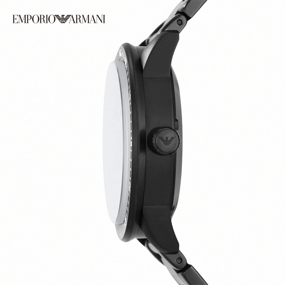 Emporio Armani Meccanico Automatic Black Dial Black Steel Strap Watch For Men - AR60054 Buy Now By Emporio Armani